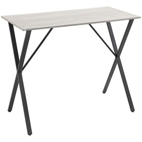 HOMCOM Table de Bar, Table Haute, Table de Cuisine, Table de Salle à Manger, 120 x 60 x 102 cm, piètement Croix Acier, Montag