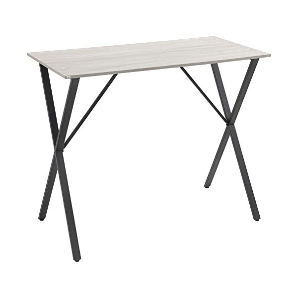 HOMCOM Table de Bar, Table Haute, Table de Cuisine, Table de Salle à Manger, 120 x 60 x 102 cm, piètement Croix Acier, Montag