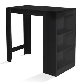 IDMarket - Table de Bar Barth 2 à 4 Personnes Bois Noir Mat DELSON