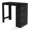 IDMarket - Table de Bar Barth 2 à 4 Personnes Bois Noir Mat DELSON