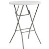 Flash Furniture DAD-YCZ-80R-2-BAR-GW-GG 32-inch Round Granite Plastic Bar Hauteur Table Pliante, Blanc