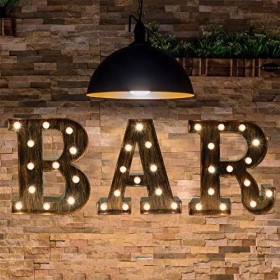 Panneau de bar vintage lumineux avec lettres lumineuses pour bar, chapiteau, accessoires de décoration pour fête, Noël, maria