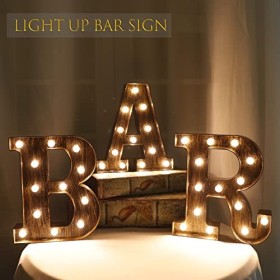 Panneau de bar vintage lumineux avec lettres lumineuses pour bar, chapiteau, accessoires de décoration pour fête, Noël, maria