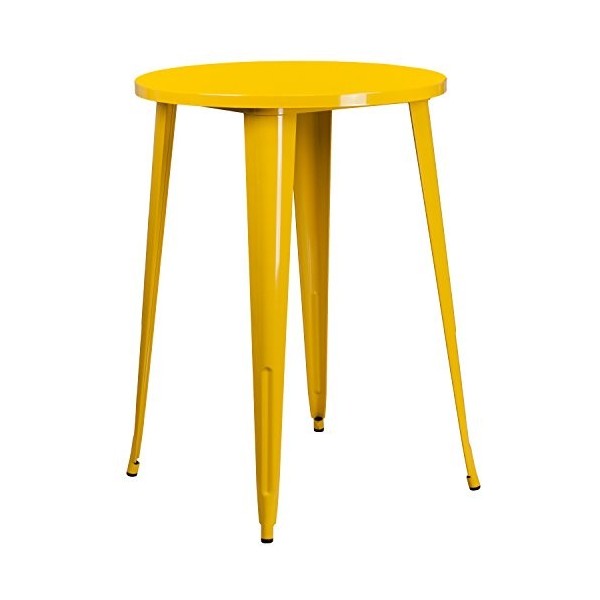 Flash Furniture Table de Bar Ronde intérieur-extérieur en métal, Multicolore