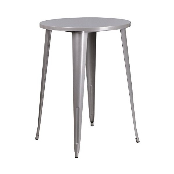 Flash Furniture Table de Bar Ronde intérieur-extérieur en métal, Multicolore