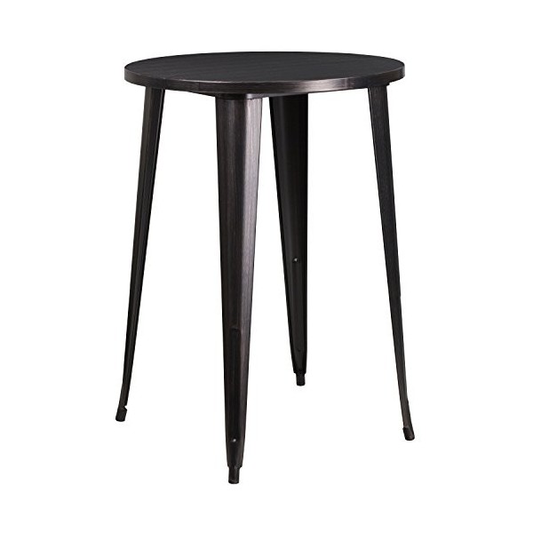 Flash Furniture Table de Bar Ronde intérieur-extérieur en métal, Multicolore