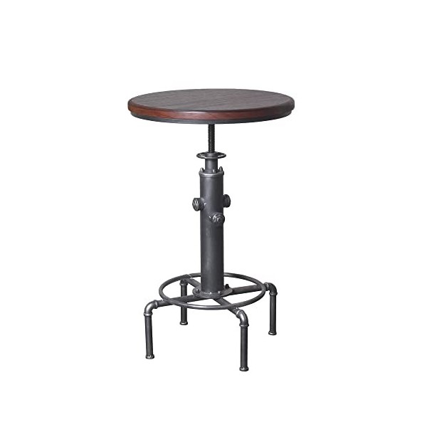 Topower Table de bar industrielle réglable de 80 à 105 cm