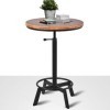 Table de bar vintage de 76,2 à 89,9 cm de hauteur réglable - Table de bistrot industrielle rétro pour cuisine, café, pub - Pl