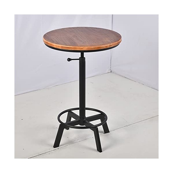 Table de bar vintage de 76,2 à 89,9 cm de hauteur réglable - Table de bistrot industrielle rétro pour cuisine, café, pub - Pl