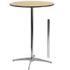Flash Furniture pub 30RD-2 Table de Cocktail Ronde en Bois de 76,2 cm avec colonnes de 76 cm et 106 cm, Bouleau en Acier chro