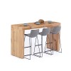 MOBILI FIVER, Table Haute Evolution 90x40, Noyer Américain, Made in Italy