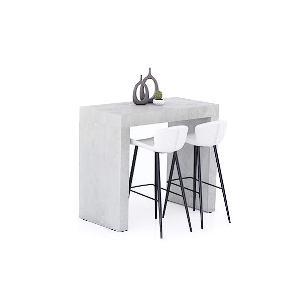 MOBILI FIVER, Table Haute Evolution 90x40, Noyer Américain, Made in Italy