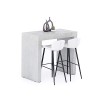 MOBILI FIVER, Table Haute Evolution 90x40, Noyer Américain, Made in Italy