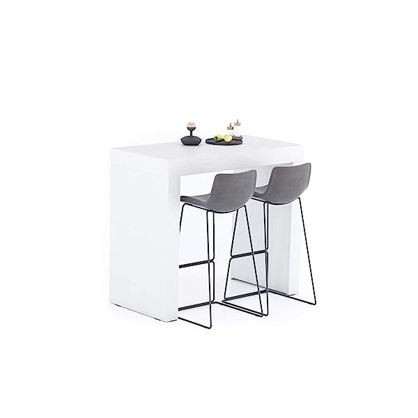 MOBILI FIVER, Table Haute Evolution 90x40, Noyer Américain, Made in Italy