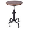 FUBIRUO Table de bar vintage industrielle 82 à 91,9 cm, table de pub, table de cuisine, salle à manger, table de bistrot en m