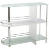 Kings Brand Furniture Table de Bar, Verre, Blanc, 15,8 in x 47,3 in x 40,8 in