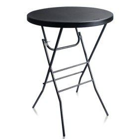 Byliable Table à cocktail pliante haute de 81,3 cm, table pliante ronde portable avec pieds amovibles, table de banquet dint
