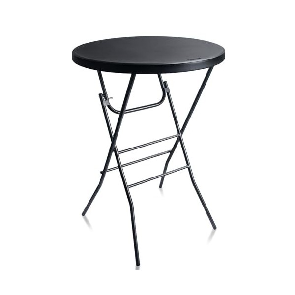 Byliable Table à cocktail pliante haute de 81,3 cm, table pliante ronde portable avec pieds amovibles, table de banquet dint