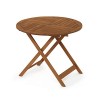 Furinno Tioman Small Hardwood Table Pliante dExtérieur Franc avec Trou pour Parapluie, 88,9 x 88,9 x 71,88 cm