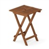 Furinno Tioman Small Hardwood Table Pliante dExtérieur Franc avec Trou pour Parapluie, 88,9 x 88,9 x 71,88 cm