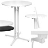 Beautissu Table Haute Pliante Ø70cm Bellini – Outdoor Table Bistrot Stable Résistante aux Intempéries Rayures, Pied Réglable 