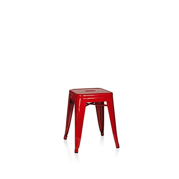 hjh OFFICE 645062 Table de Bar VANTAGGIO High T Métal Rouge, Table de Bar Tendance au Design Industriel