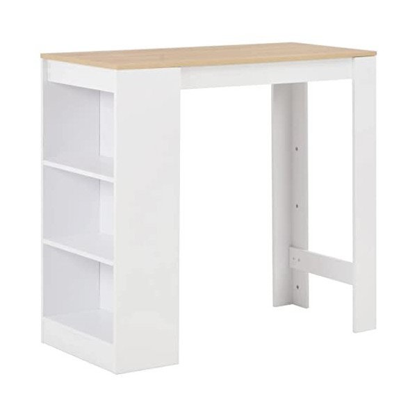 vidaXL Table de Bar avec Etagère Mobilier de Pub Table de Bistrot Table de Salle à Manger Meuble de Cuisine Table de Patio Ma