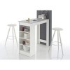 Avanti Trendstore - Cuba - Table de Bar en Bois laminé, Plan en Ciment Optique et Structure en Blanc. Dimensions LHP 115x103x