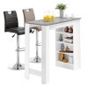 Avanti Trendstore - Cuba - Table de Bar en Bois laminé, Plan en Ciment Optique et Structure en Blanc. Dimensions LHP 115x103x