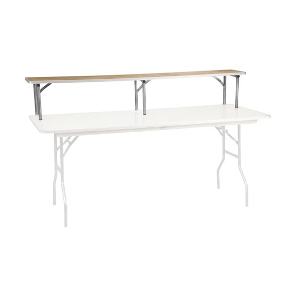 Flash Meuble 182,9 x 30,5 x 30,5 cm Bouleau Barre Top Riser avec Pieds argentés