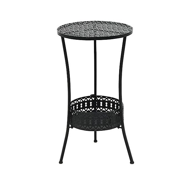 vidaXL Table de Bistro Style Vintage Ronde Métal Noir Table de Bar Cuisine