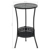 vidaXL Table de Bistro Style Vintage Ronde Métal Noir Table de Bar Cuisine