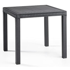 SF Savino Filipo Table basse King en résine imitation rotin Noir anthracite