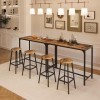 Algherohein Table de bar et chaises de 120 cm, table de pub et chaises Sef de 2, table de petit déjeuner, table de bar pour c