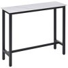 HOMCOM Table de Bar Table Haute de Cuisine Mange-Debout - dim. 120L x 40l x 100H cm - châssis piètement Acier Noir, Plateau A