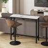 HOMCOM Table de Bar Table Haute de Cuisine Mange-Debout - dim. 120L x 40l x 100H cm - châssis piètement Acier Noir, Plateau A