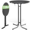 CASARIA® Table de Bar Grise Ronde Ø80 cm Pliable Haute de 110 cm Plateau de Table en MDF Mange Debout Table dappoint