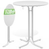 CASARIA® Table de Bar Grise Ronde Ø80 cm Pliable Haute de 110 cm Plateau de Table en MDF Mange Debout Table dappoint