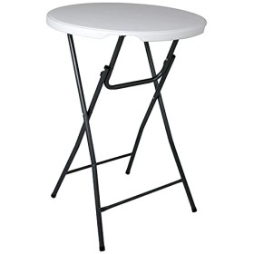 SARO Mange-Debout Catering Barbados, Métal, Blanc, 80 x 80 x 110 cm