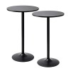 Pearington PEAR-0098 Santina Lot de 2 tables rondes de bar et de pub Noir