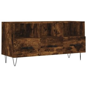 ZEYUAN Meuble TV chêne fumé 102x36x50 cm Bois dingénierie,Meuble Haut Salon,Meuble TV Étagère,Meuble dangle TV