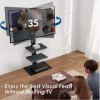 FITUEYES Meuble TV Pied avec 3 Etagères Support Pivotant pour Téléviseur de 32 à 60 Pouce Ecran LED LCD Plasma - Pivotant à 7