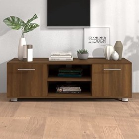 Meuble TV Chêne Marron 110x40x35 cm Bois dingénierie - Meuble télé, Meuble TV Industriel, Meuble Chambre, Convient pour Salo