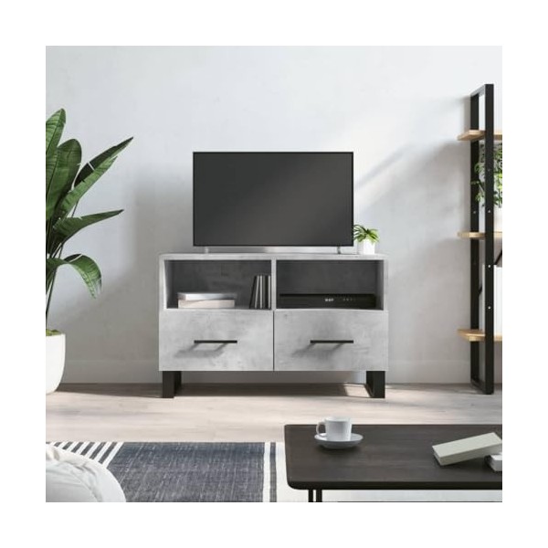 VEEKI Meuble TV, Meuble TV Suspendu, Meuble TV Industriel, Meuble TV Bois, Meuble Chambre, Convient pour Salon ou Chambre, Gr