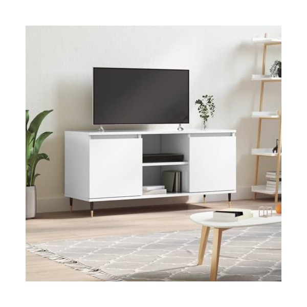 VEEKI Meuble TV, Meuble TV Suspendu, Meuble TV Industriel, Meuble TV Bois, Meuble Chambre, Convient pour Salon ou Chambre, Bl