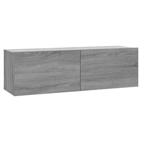 Keyur Meuble TV, Banc TV Buffet Bas Support de Télévision Meuble Télé Armoire Murale TV Sonoma Gris 100x30x30 cm Bois dingén