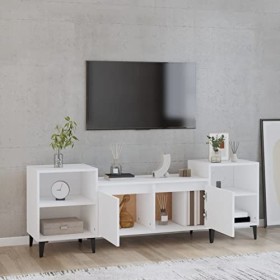 Générique Meuble TV Blanc 160x35x55 cm Bois dingénierie,30 KG,821196, Meubles, Meubles TV