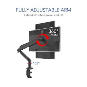 SANODESK S8 Support Écran PC, Bras Articulé pour Écrans 43–91cm 17”–36" , Support Réglable Inclinable Pivotant avec Plaque V