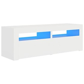 vidaXL Meuble TV avec Lumières LED Armoire Basse Centre de Divertissement Meuble Stéréo Salon Salle de Séjour Maison Intérieu