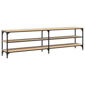 vidaXL Meuble TV chêne Sonoma 180x30x50 cm Bois dingénierie et métal